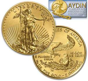   Tenth Ounce American Gold Eagle 5 Dollar Coin GEM Bullion Uncirculated