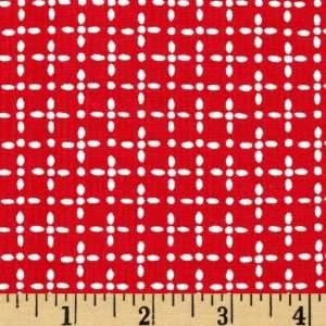  44 Wide Strawberry Picnic Dotted Squares Red/White 
