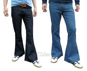 mens denim bell bottom flares jeans flared vtg 60s 70s  