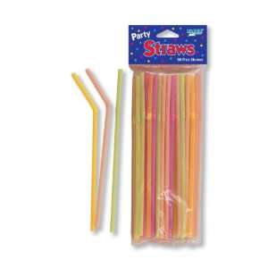   Party By Creative Converting Neon Flexible Straws 