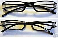 BLACK Clear Acrylic Plastic Readers Reading Glasses +1.75 Brand New 