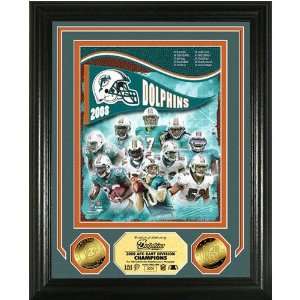 Miami Dolphins 08 AFC East Division Champions 24KT Gold Coin Photo 