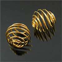 35 Golden Plated Lantern Spring Bead Cages 15mm #103C  