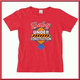 Baby Under Construction Pregnant Funny Pregnancy WOMENS SHIRTS S,M,L 