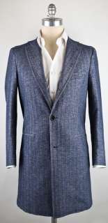 New $2100 Borrelli Denim Blue Coat 40/50  