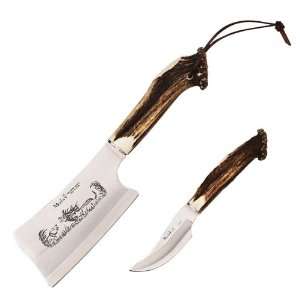 Muela of Spain Crown Stag Set, Leather Sheath, Set of 2  