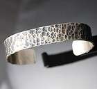   Hand Hammered Antiqued Sterling Silver Mens Cuff Bracelet s8 8.5