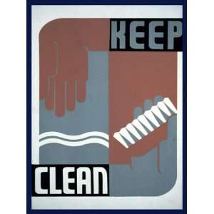  KEEP CLEAN UNITED STATES AMERICAN US USA VINTAGE POSTER 