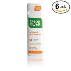  Cleanwell All natural Hand Sanitizer, Orange Vanilla Scent 