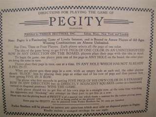 Vintage 1939 Parker Brothers Pegity Wood Peg Game  