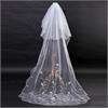   White Bride Bridal Wedding Cathedral Embroider Veil Free ship  