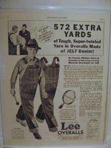 Vintage 1933 Lee Overalls Magazine Ad  
