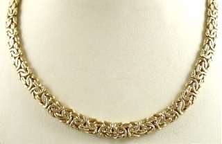 Stunning 18 Byzantine NECKLACE 1/4 wide 14K Solid Gold Chain 23.75g 