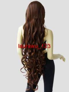 40 Long Spiral Curly Bangs Cosplay Wigs Cinnamon Brown  