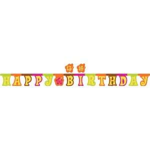  Aloha Jointed Happy 13th or 16th Birthday Party Banner w 