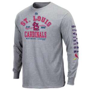  St. Louis Cardinals Dial It Up Heather Grey Long Sleeve T 