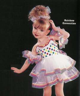 RAINBOW Clown Babydoll Dance Dress Costume SZ CHOICES  