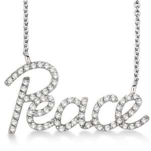  Peace Diamond Pendant Necklace 14k White Gold (0.50ct 