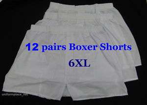 12 pairs Mens BOXER SHORTS UNDERWEAR White New size 6XL  