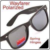 Polarized Black Sunglasses Wayfarer Spring Hinges New  