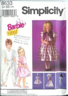   / Child Matching Mattel Barbie Doll Clothes Sewing Pattern  