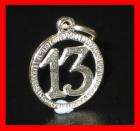 13th birthday sterling silver circle charm BJ1985  