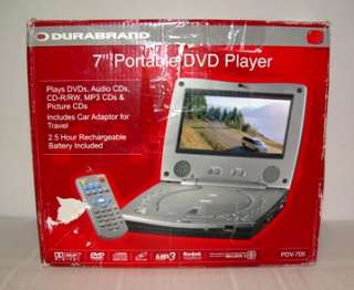 Durabrand 7 Portable DVD Player PDV 705, defective  