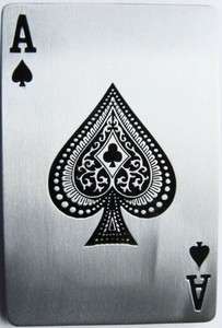 Ace Spade Poker Card Belt Buckle Nickel Finish   New  