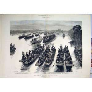   1878 Stanley Africa Manyema Battle Aruwimi River Map