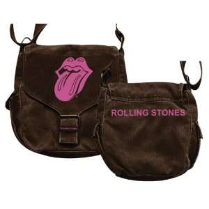    Bioworld Rolling Stones Messenger Bag   Brown Corduroy Music