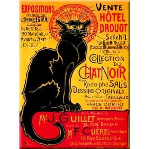 French Advertising Sign   Chat Noir Black Cat Hotel Druout  