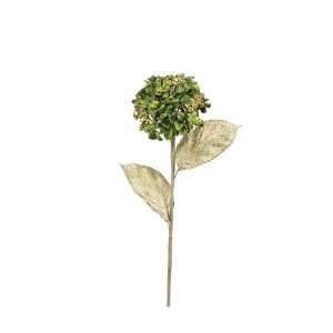  Pack of 12 Natures Glow Green/Gold Hydrangea Christmas 
