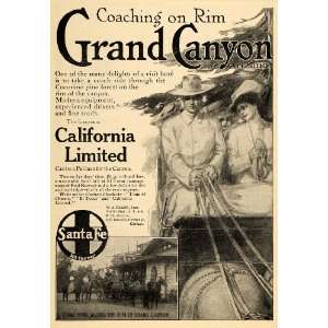1910 Ad Santa Fe Rail California Grand Canyon Arizona   Original Print 