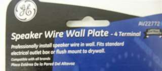 GE Speaker Wire Wall Plate 4 Terminal AV22772  
