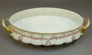 Antique Haviland Limoges Schleiger 319 Porcelain Oval Vegetable Bowl 