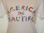AMERICA THE BEAUTIFUL Womens Patriotic 100% COTTON T Shirt Top 