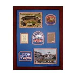    New York Mets Framed Game Used Dirt with Patches