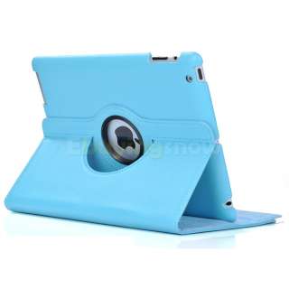   iPad 3/2 Black 360° Rotating Leather Magnetic Smart Cover Stand Case