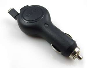 BLK MICRO USB Retractable Car Charger HTC Inspire 4G  