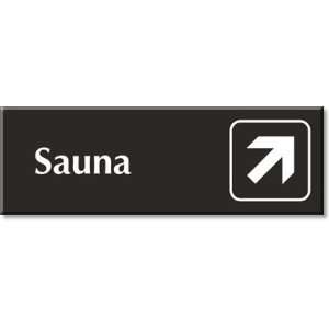  Sauna (with Top Right Arrow) Outdoor Engraved Sign, 12 x 