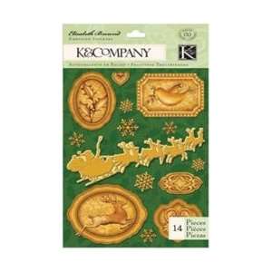  K&Company Visions Of Christmas Embossed Foil Stickers;3 