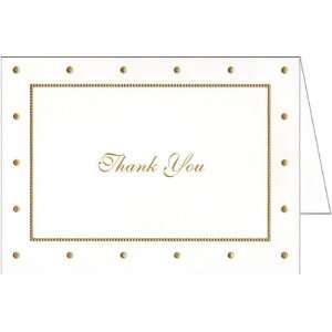  Gold Foil Dotted Border Baby Thank You Cards   Set of 20 