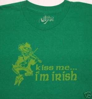Five Crown Kiss Me Im Irish St Patricks Day Ireland Cotton Tee Shirt 