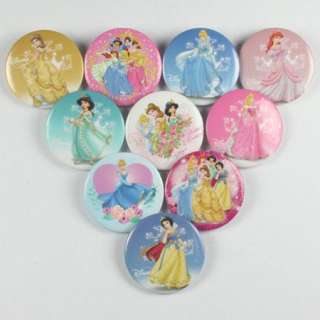   Princess Pins Buttons Badges for Girls Birthday Favors Gifts  