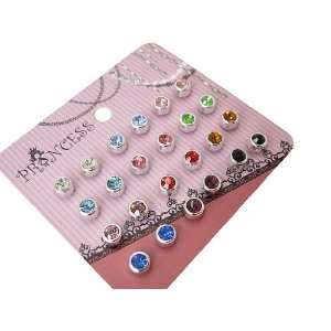   Color Crystal Magnetic Stud Earrings for Kids Girl Women Toys & Games