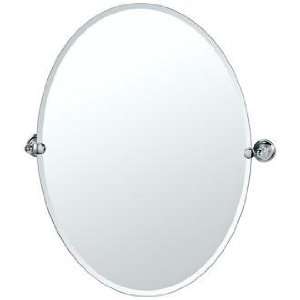   Gatco Tiara Chrome 32 High Frameless Oval Wall Mirror