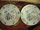 ENGLISH POLY DELFT DISHES 1750 X 2 FAIENCE MAIOLICA DELFTWARE