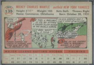 1956 Topps 135 WB Mickey Mantle PSA 4mc (4369)  