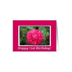  Happy 71st Birthday, Blank Pink flower Card Toys & Games