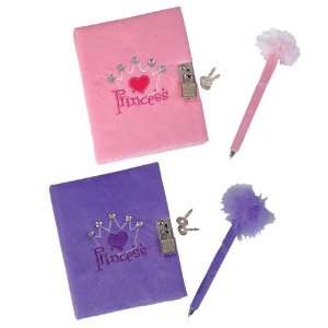  Set of Plush Princess Diaries & Pens (includes one purple 